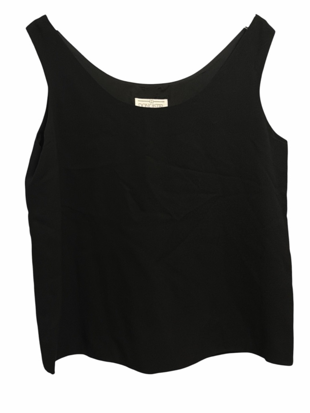 Doncaster Vintage Black Tank Scoop Neck 100% Silk